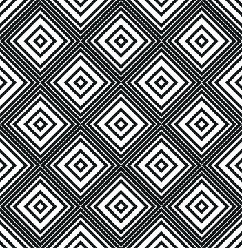 Black and white geometric seamless pattern vector. 