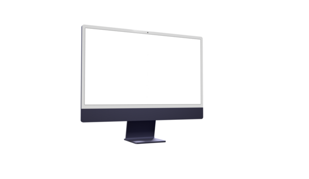computer monitor with white blank screen