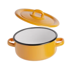 Fotobehang Cooking pot with open lid. Isolated on transparent background 3d render © bsko