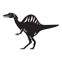 Cute dinosaur vector motif for kids. Hand drawn childlish paleo reptile illustration for quirky art. 