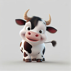 Cute Cow created with Generative AI technology + 3d Character