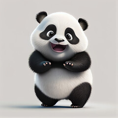 Cute Panda Bear created with Generative AI technology + 3d Character 