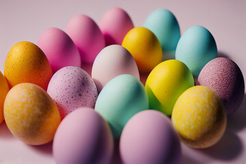 Fototapeta na wymiar Perfect colorful handmade easter eggs Generative AI Content by Midjourney