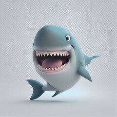 Cute Shark created with Generative AI technology + 3d Character 