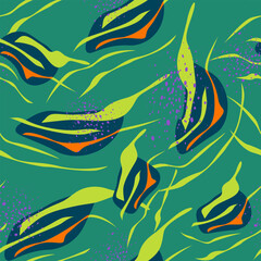 Seamless abstract pattern with colorful unique repeat pattern