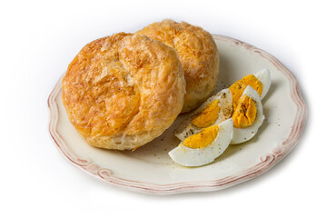 Turkish Traditional Bakery Bagel (Boyoz) and boiled egg