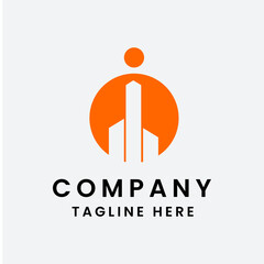 i letter logo design vector illustration