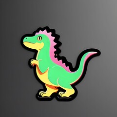 Fototapeta premium Colorful Dinosaur Sticker, made with generative AI