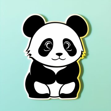 Cute Panda Bear Sticker, made with generative AI