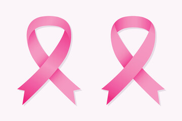 Collection of pink coloured cancer ribbons