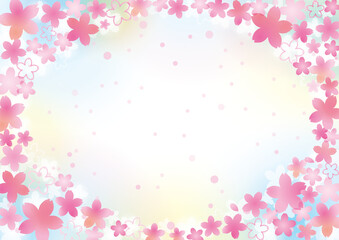 Fototapeta na wymiar 満開の桜　ブルー