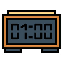 digital clock filled outline icon style