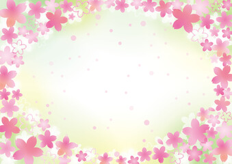 Obraz na płótnie Canvas 満開の桜　グリーン