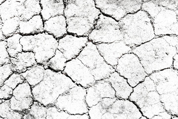 Texture soil dry crack background pattern of drought lack of water of nature white black old broken.