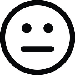 Meh face emoticon vector icon isolated on white background
