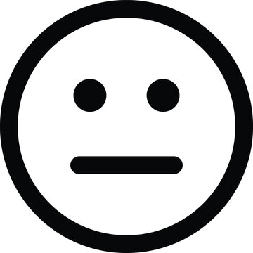 Meh face emoticon vector icon isolated on white background
