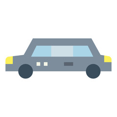 limousine flat icon style