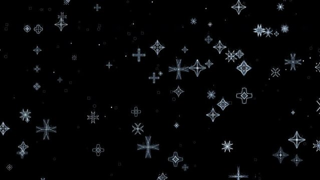 Looping digital snowflakes 25fps (4K)