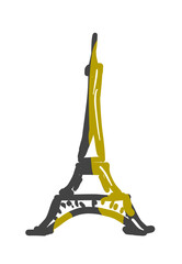 Eiffel tower isolated. PNG illustration