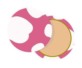 Powder in pink with white spots design. PNG illustration