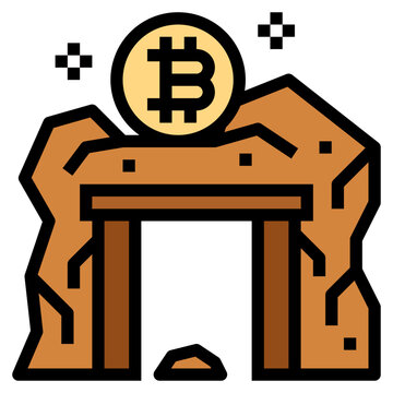 bitcoin mining concept brown rock clip art preview