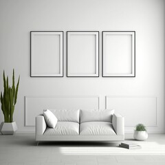 Three Display Frame, Showcase, 3 Blank Frame, Mockup