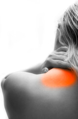woman holding her neck, neck pain concept