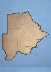 Botswana vintage map