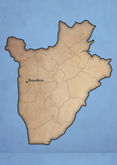 Burundi vintage map