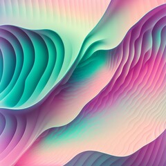 Wavy Background in Pastel Colors, Generative AI Illustration