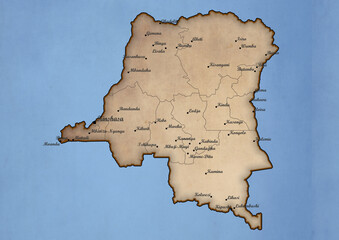Democratic Republic of the Congo vintage map