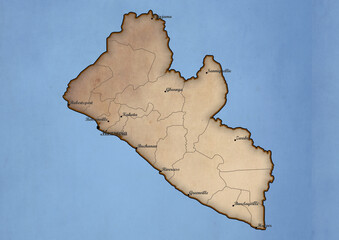 Liberia vintage map