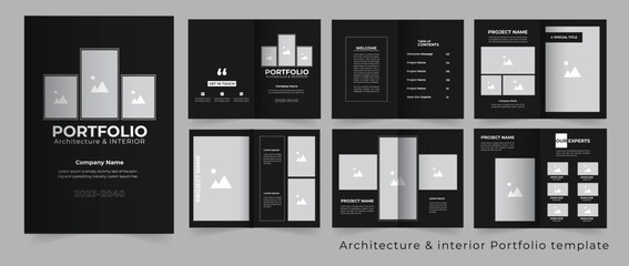 Fototapeta na wymiar Architecture portfolio template or professional architecture and interior template