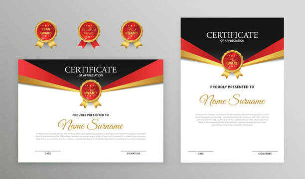 professional certificate template in premium style