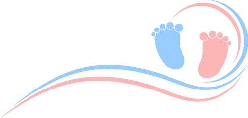 Baby-Fußabdruck rosa und blau, Baby Hintergrund