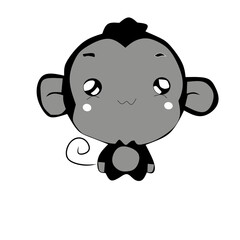 image of baby monkey white background