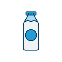 Glass bottle of milk icon. High quality coloured vector illustration.