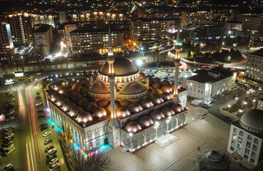 Obraz premium Night Makhachkala, Grand mosque