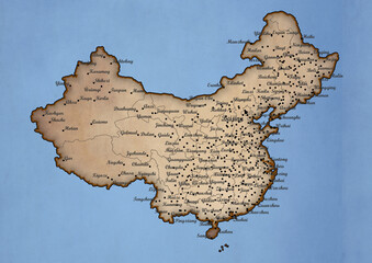 People's Republic of China vintage map