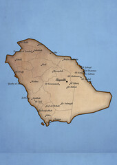 Saudi Arabia vintage map