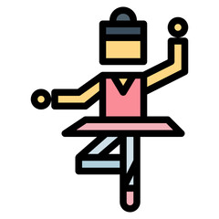 ballet filled outline icon style