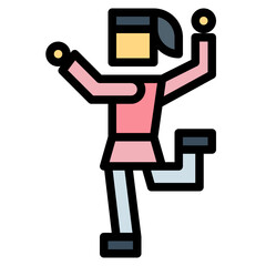 traditional dance filled outline icon style