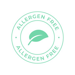 Allergen free vector label isolated on white background. Sticker for package graphic design - 565392299
