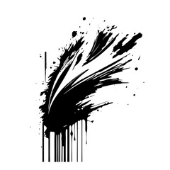 Pen in splashes black and white