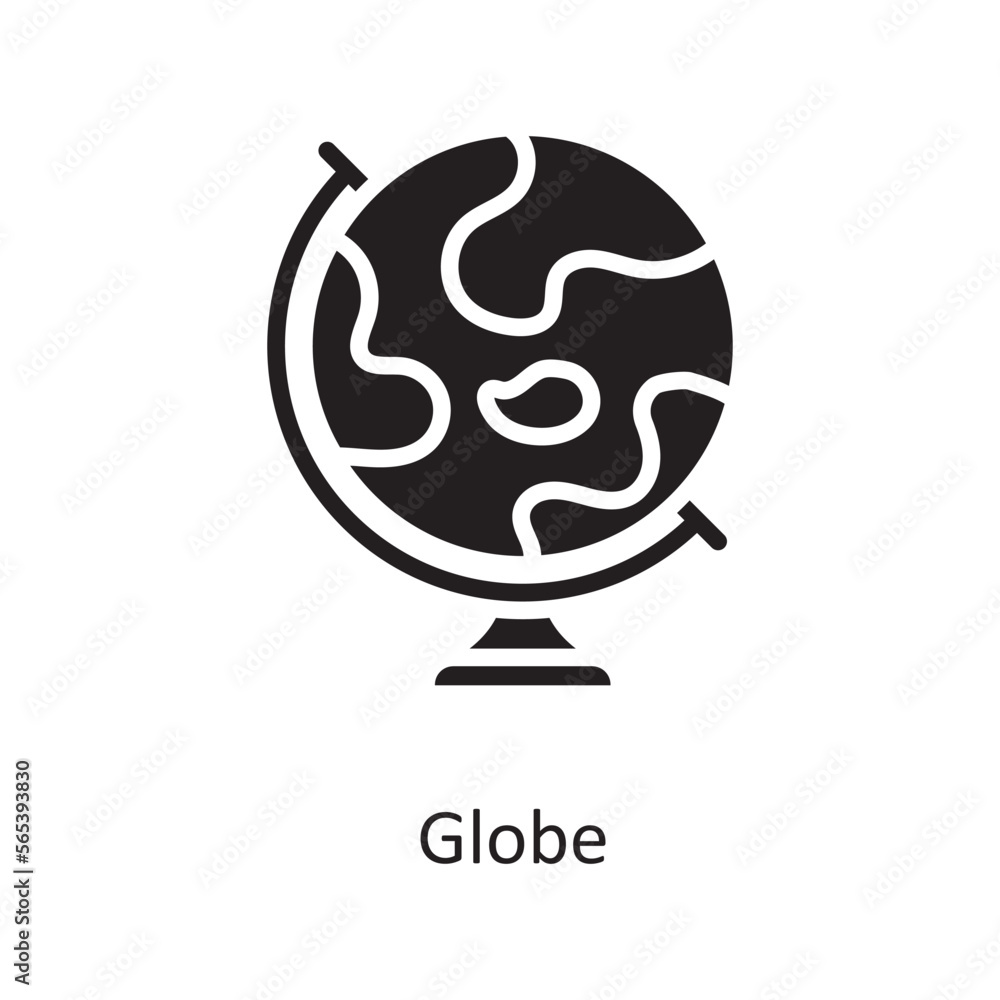 Poster globe vector solid icon design illustration. space symbol on white background eps 10 file