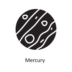 Mercury Vector Solid Icon Design illustration. Space Symbol on White background EPS 10 File