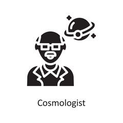 Cosmologist Vector Solid Icon Design illustration. Space Symbol on White background EPS 10 File