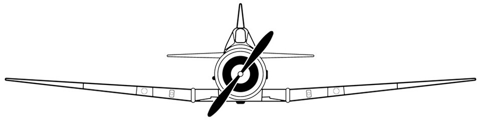 Simple illustration of WWII Harvard Aircraft. Line art, clipart, graphic, icon, object, shape, symbol, etc. PNG with transparent background. Design elements for websites and other graphics. - obrazy, fototapety, plakaty