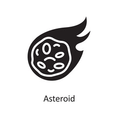 Asteroid Vector Solid Icon Design illustration. Space Symbol on White background EPS 10 File