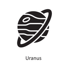 Uranus Vector Solid Icon Design illustration. Space Symbol on White background EPS 10 File